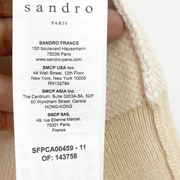 Sandro Paris Glenda Argyle Wool/Cashmere Blend Cardigan Size 2 / US 6 NWT - Picture 10 of 14